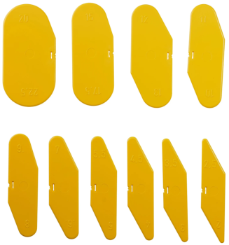 Radienziehspachtel aus Kunststoff, gelb (3102003), 10er Set